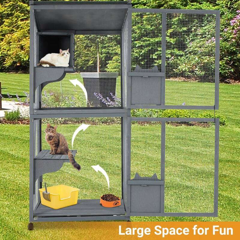 Large 2-Tier Outdoor Cat House