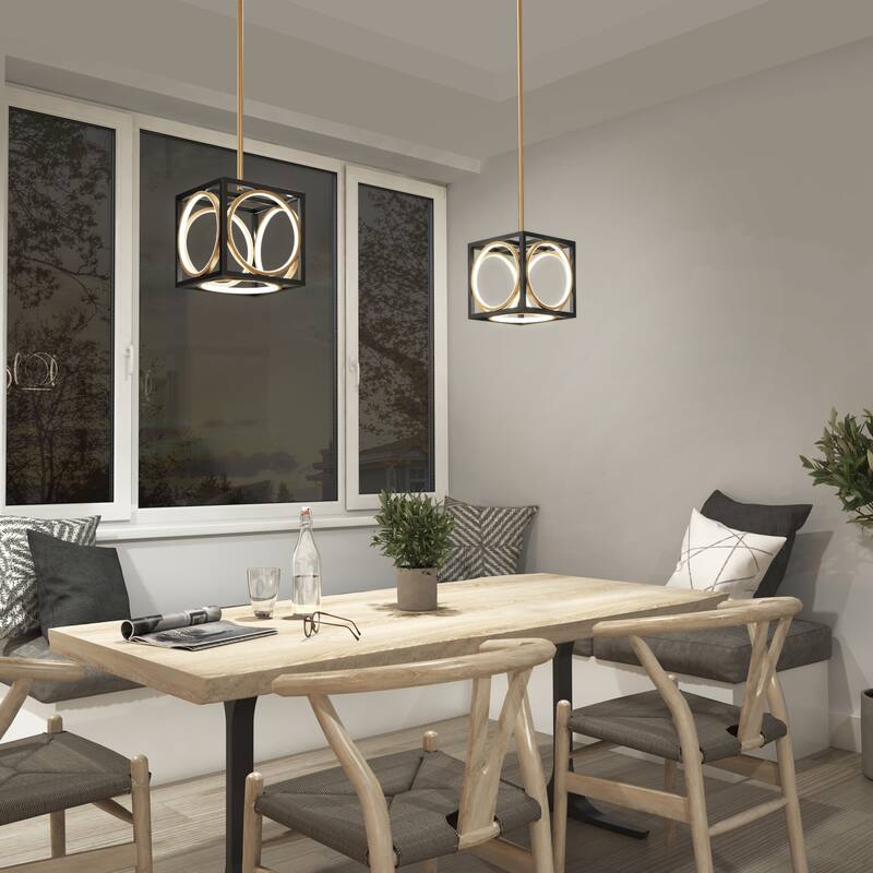 Artika Astoria LED Pendant Ceiling Light, Black & Gold