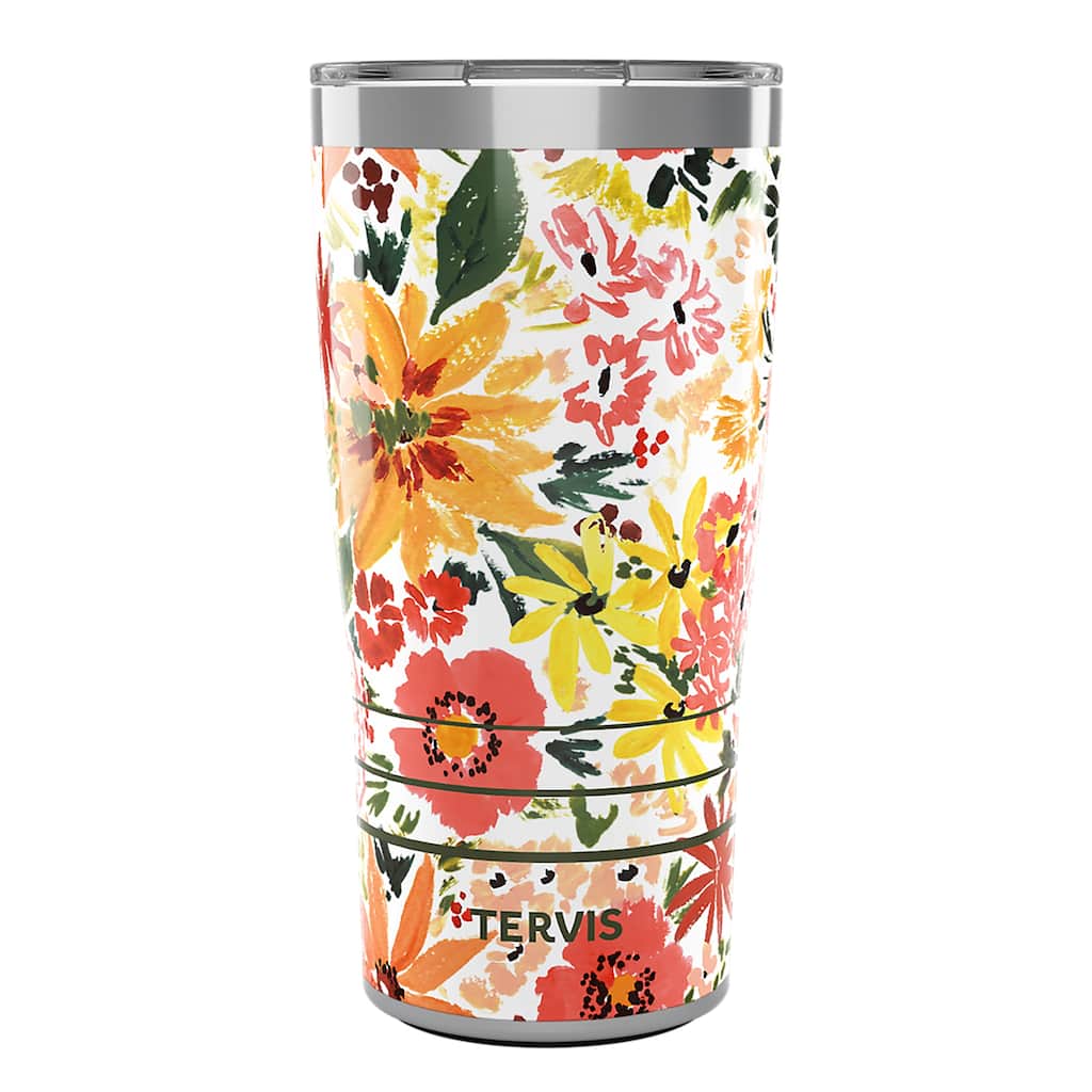 Tervis Traveler Sara Berrenson Retro Floral Triple Walled Insulated Travel Tumbler, Stainless Steel