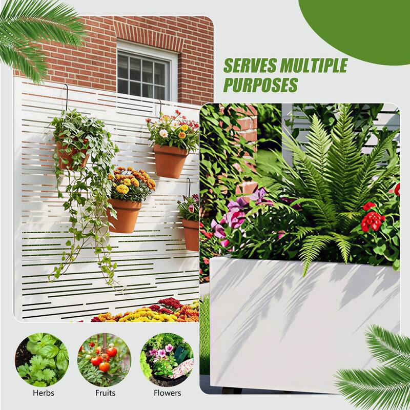 Raised Garden Bed Planter with Trellis Movable Planter Box with Lockable Wheels