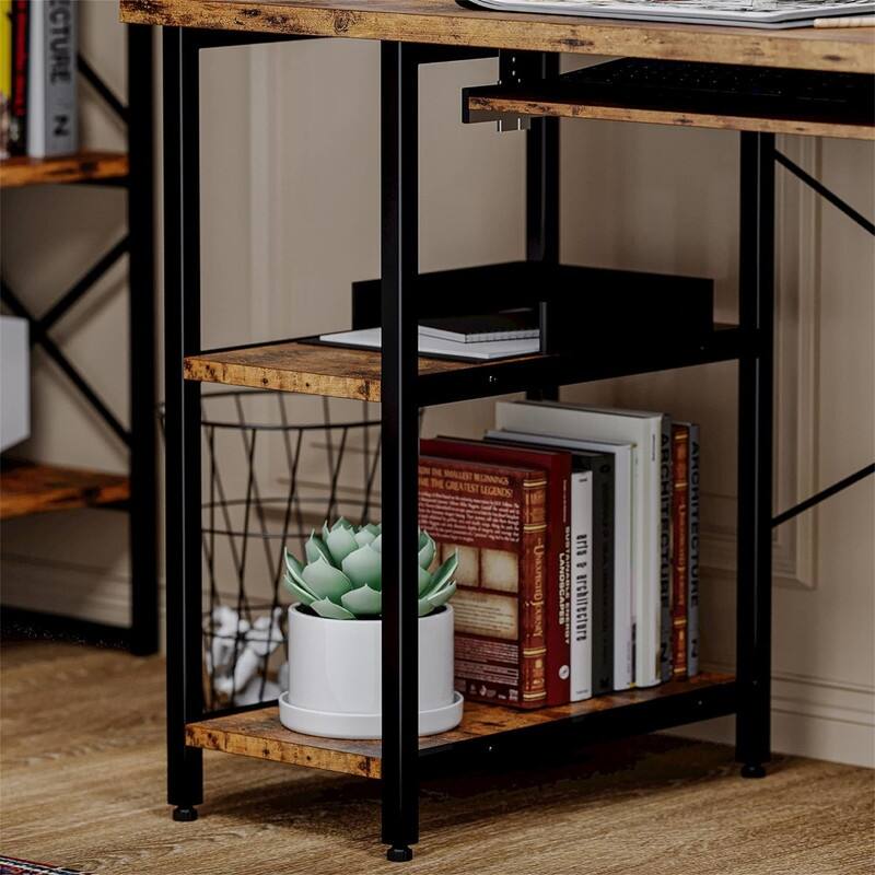 Home Office Desk with Keyboard Tray
