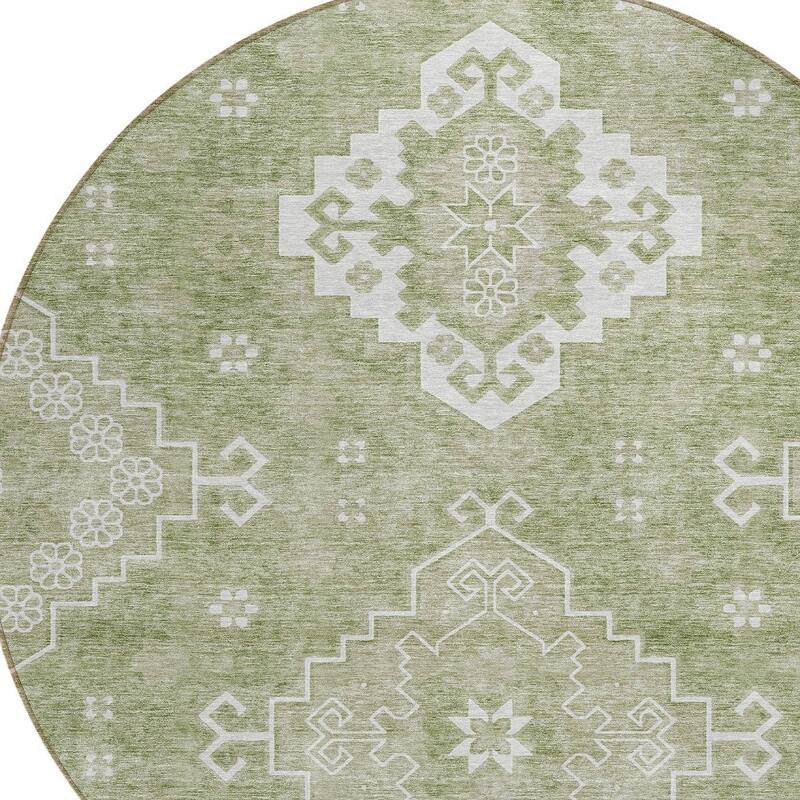HomeRoots Medallion Traditional Rectangle Outdoor Rug