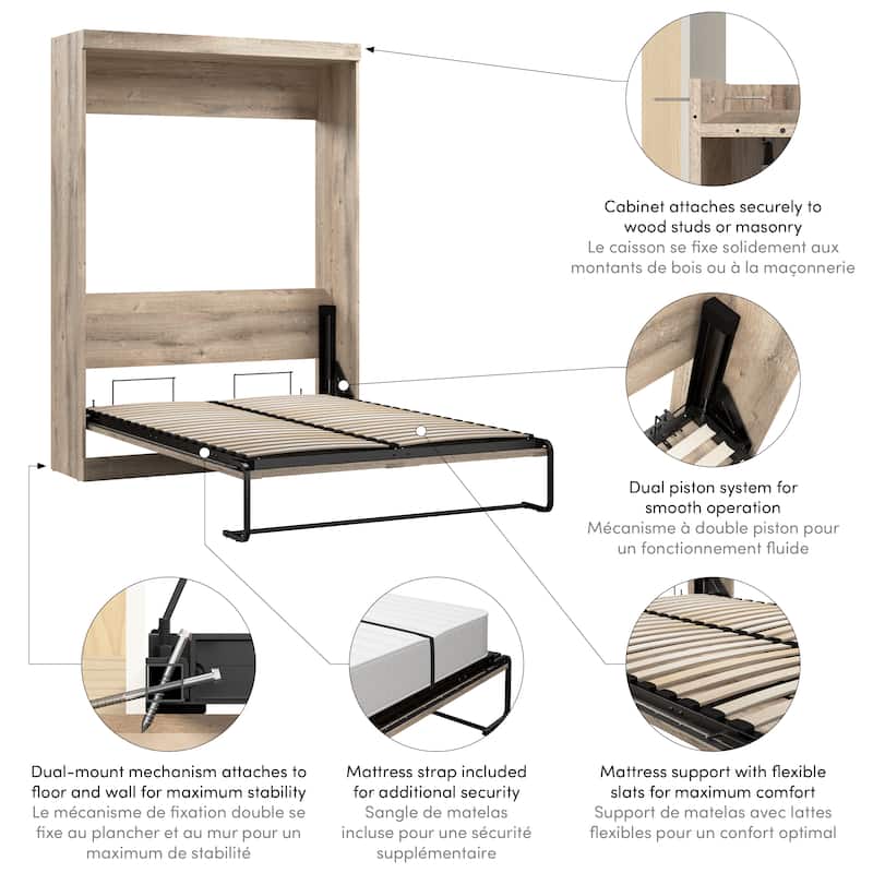 Pur 59W Full Murphy Bed for Multipurpose Room by Bestar