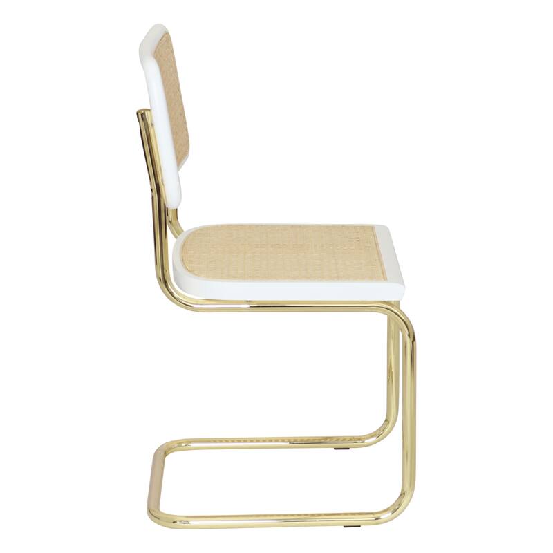 Breuer Chair Company Marcel Breuer Cesca Cane Cantilever Side Chair w/ Brass Steel Frame (Various Wood & Cane Colors)