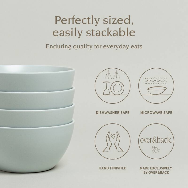 over&back Coupe 25oz Semi-Matte Stoneware Cereal Bowls