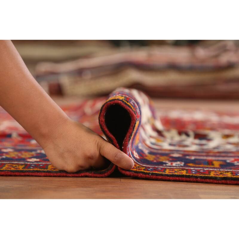 Hand Knotted Oriental 100% Wool Carpet Traditional Medallion Red Heriz Area Rug - 10' 10'' X 7' 8''