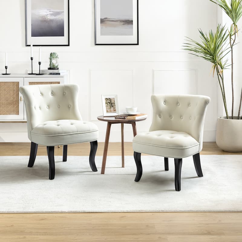 Christi Vibrant Tufted Velvet Upholstered Accent Chairs Set of 2 by HULALA HOME