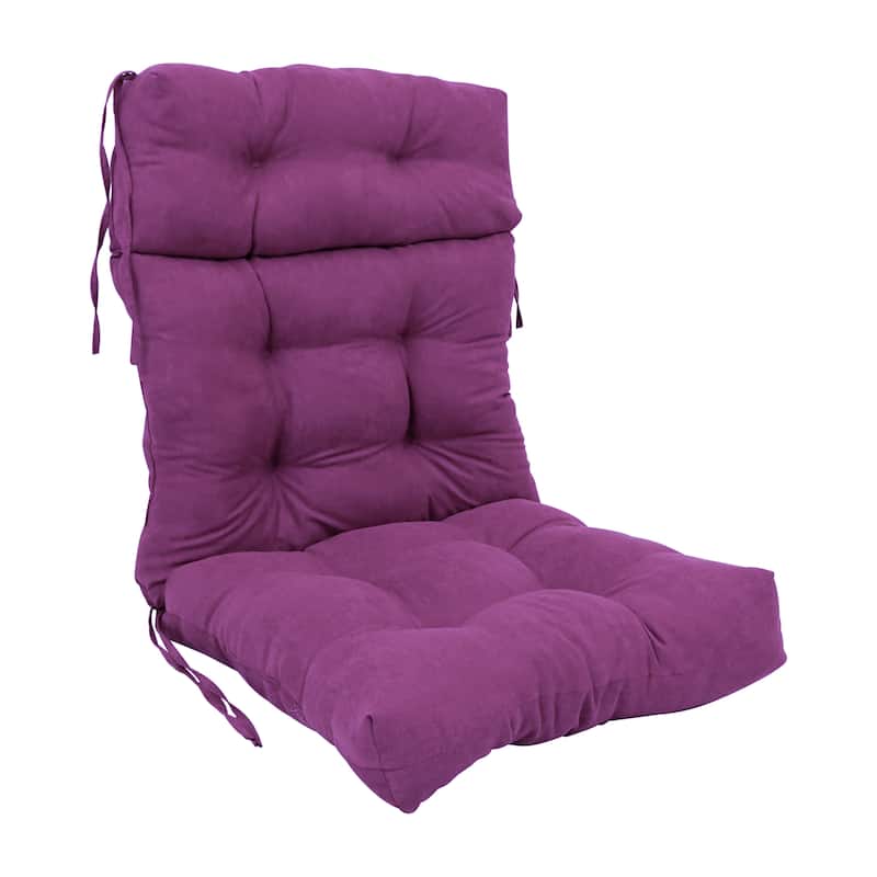 Multi-section Tufted Indoor Microsuede Seat/Back Chair Cushion (Multiple Sizes) - 20 x 42 - Ultra Violet