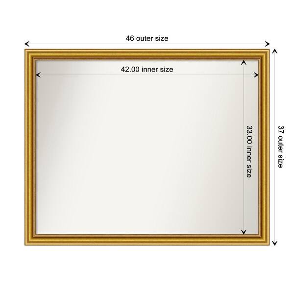 dimension image slide 61 of 93, Wall Mirror Choose Your Custom Size - Extra Large, Townhouse Gold Wood