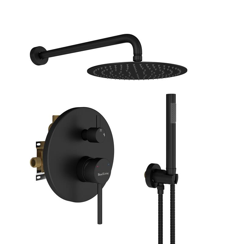 2-Function 10-In Wall Mounted Shower System - Matte Black