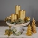 preview thumbnail 2 of 4, LED Brushed Flameless Christmas Pillar Candles - 8" - Gold Finish - Set of 3