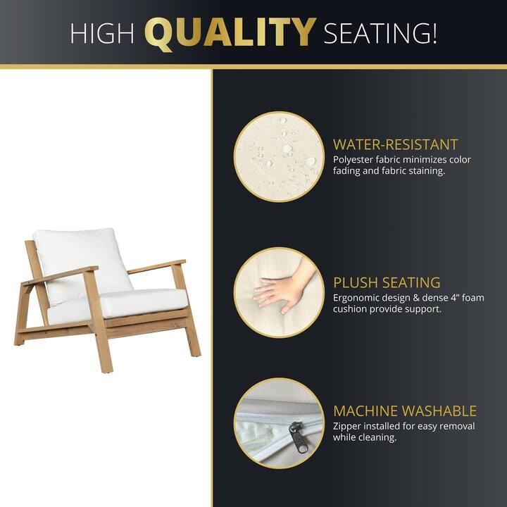 Kinger Home Ciera 4-Piece Acacia Deep Seating Patio Set