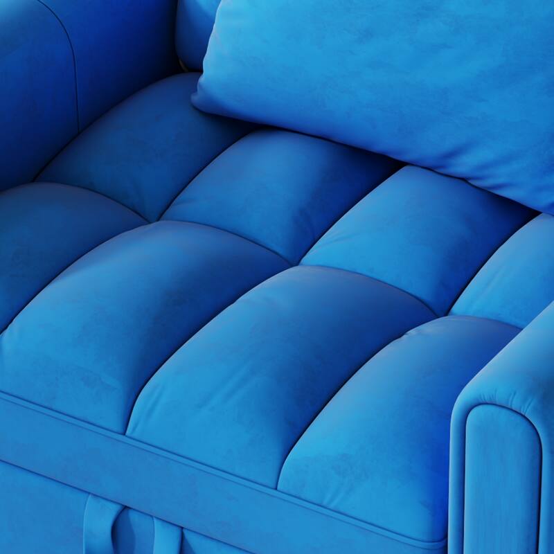 38.2-inch foldable large-size sofa bed, modern velvet single sofa, sofa bed with adjustable backrest