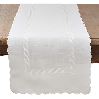 Embroidered Runner With Braided Design
