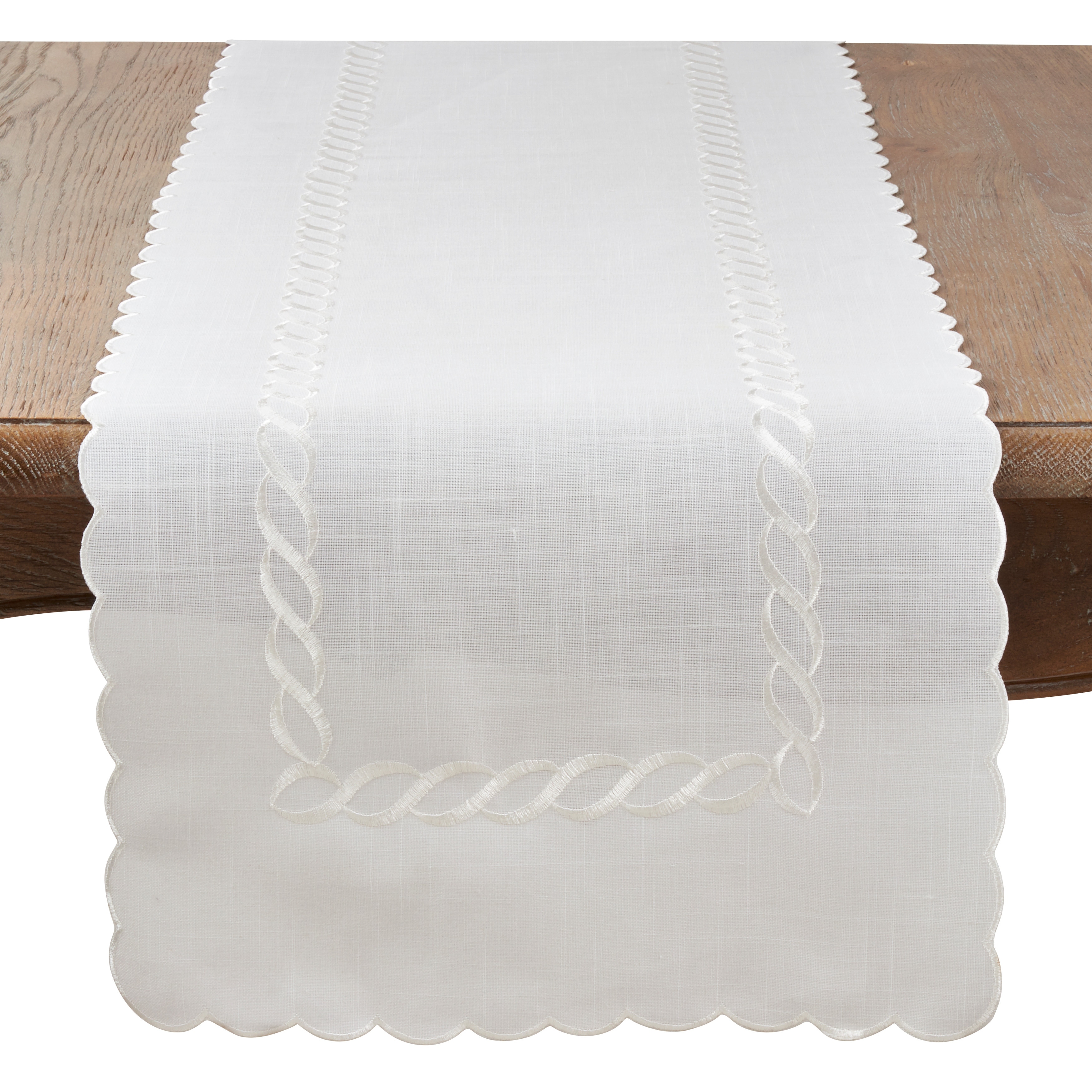 Embroidered Runner With Braided Design