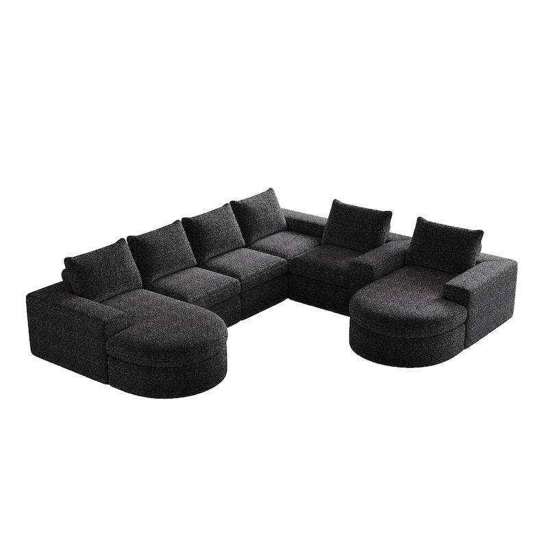99" Chenille Modular Sectional Sofa with Chaise Lounge and 6 Modules, No Assembly Required