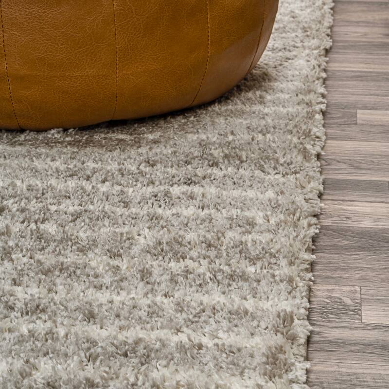 JONATHAN Y Elm Abstract Stripe Geometric Shag Area Rug