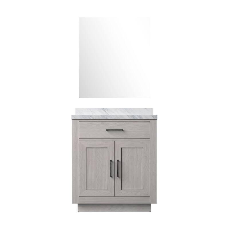 Abbey Bath Vanity with Carrara Marble Top, Sink and Mirror
