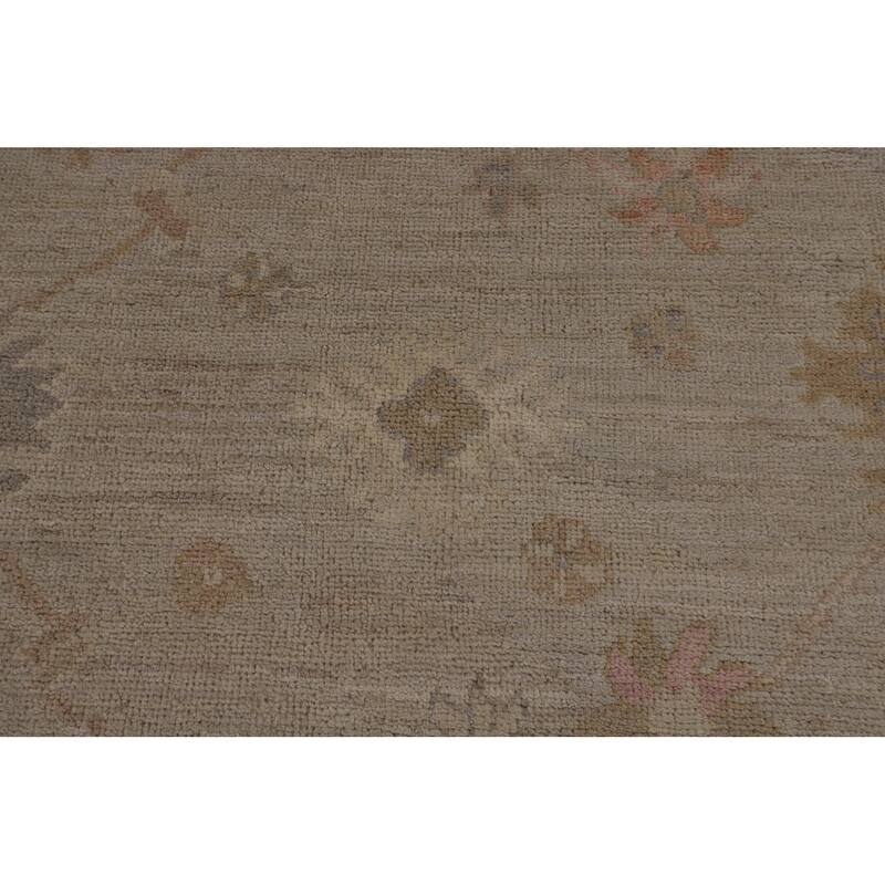 Vegetable Dye Oushak Turkish Area Rug Handmade Bedroom Wool Carpet - 8'0"x 9'10"