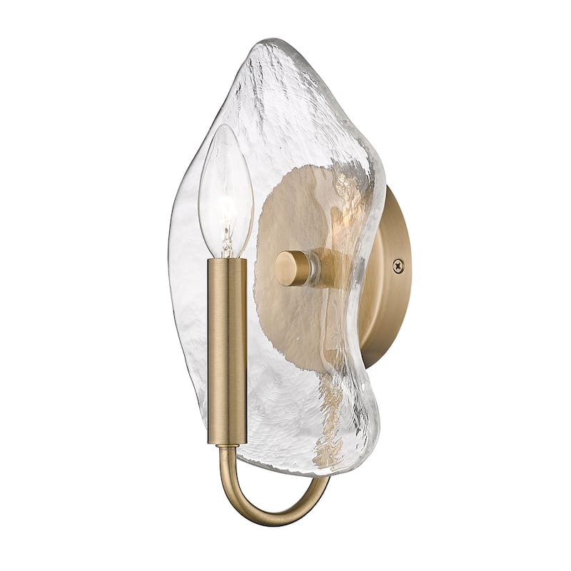 Samara 7" Wide 1-Light Wall Sconce with Hammered Glass Shade