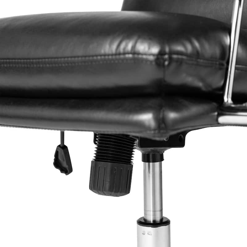 Glitzhome Modern Faux Leather Mid Back Swivel Height Adjustable Padded Office Chair