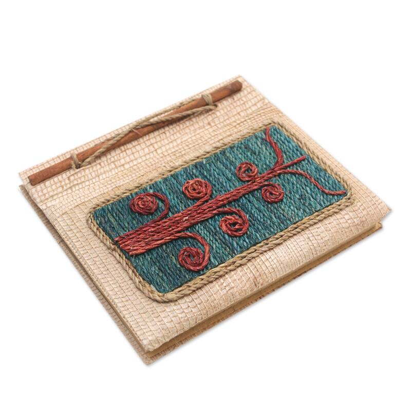 Novica Handmade Spiral Tree Natural Fiber Journal