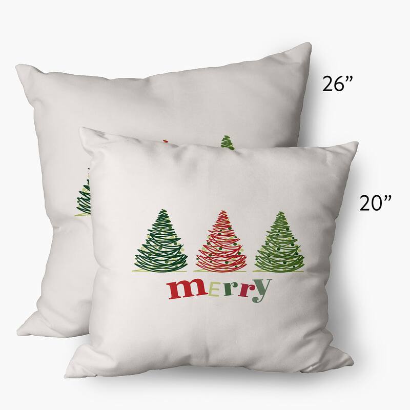 Merry Trees Christmas Decorative Throw Pillow