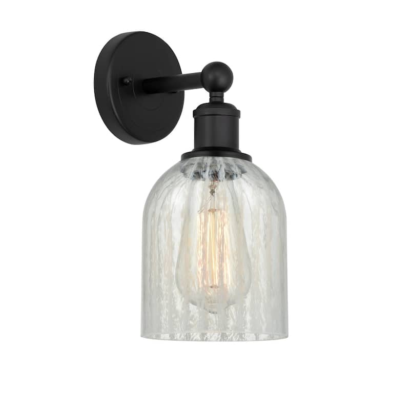 Innovations Lighting 616-1W-12-5 Caledonia Sconce Caledonia 12" Tall - Matte Black / Mouchette