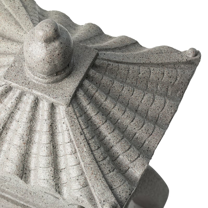 Glitzhome MGO Faux Concrete Pagoda Garden Statue Indoor and Outdoor Decoration