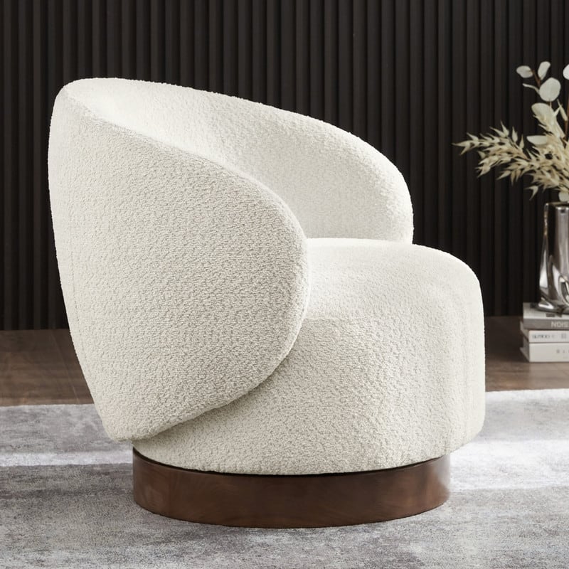 Spruce & Spring Ariel Upholstered Swivel Accent Chair Fabric