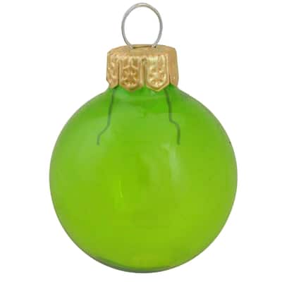 Matte Finish Glass Christmas Ball Ornaments 2.75" (70Mm) Green 12Ct
