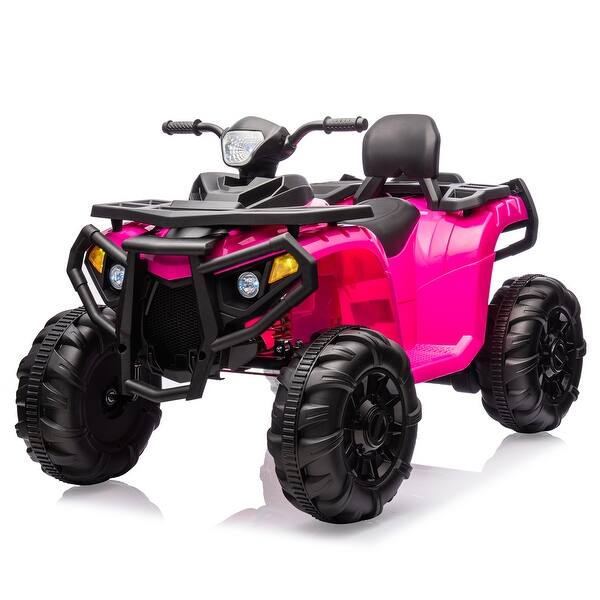 slide 2 of 15, 2 Seater Kids Ride On ATV 4 Wheeler Electric Vehicle, Battery Powered Ride On Toy Car Pink