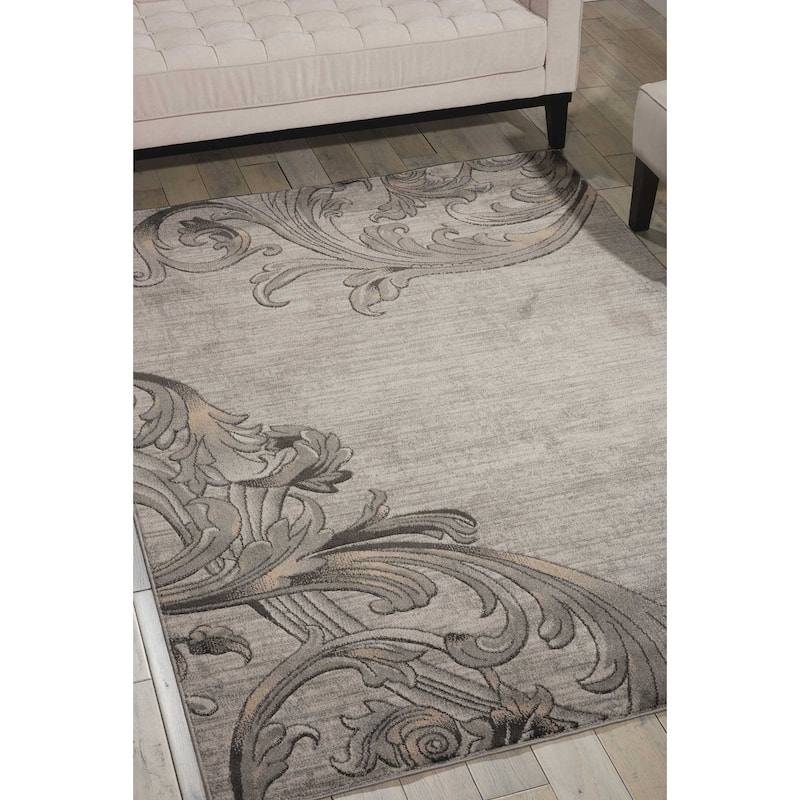 Fuwem Power Loomed Floral Stain Resistant Area Rug By HomeRoots - 70' X '46' X '0.5
