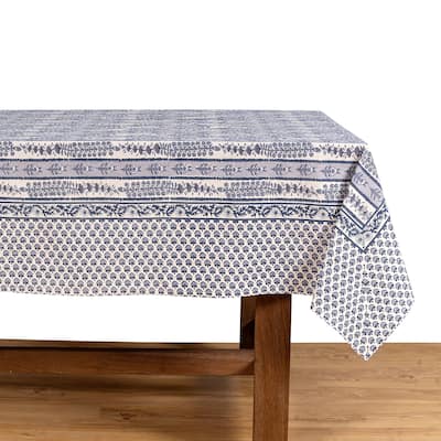Couleur Nature Provence Avignon Tablecloth - Blue/Marine - 71" x 106" - 71" x 106"