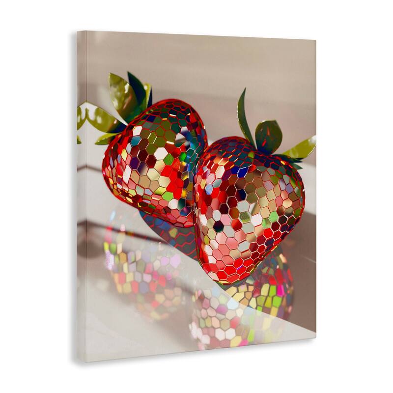 Stupell Reflecting Disco Strawberries Canvas Wall Art Design By Arlington Prints