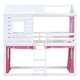 preview thumbnail 4 of 17, Playhouse & Beautiful Design Wood House Bed with Build-in Ladder, Surdy Construction, Pink