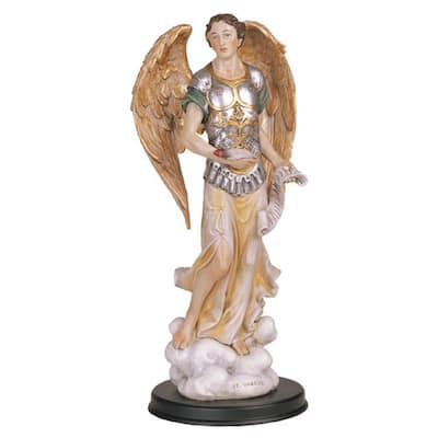 Q-Max 12"H Archangel Gabriel Statue The Messenger Angel Holy Figurine Religious Decoration