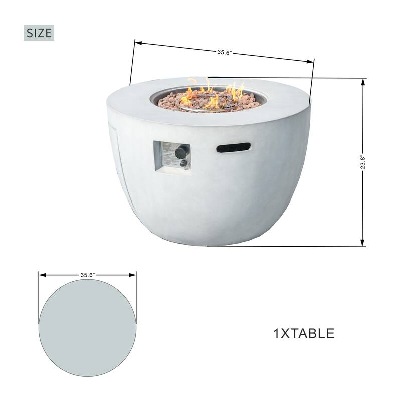 50,000 BTU Terrafab Multifunctional Composite Fire Pit Table