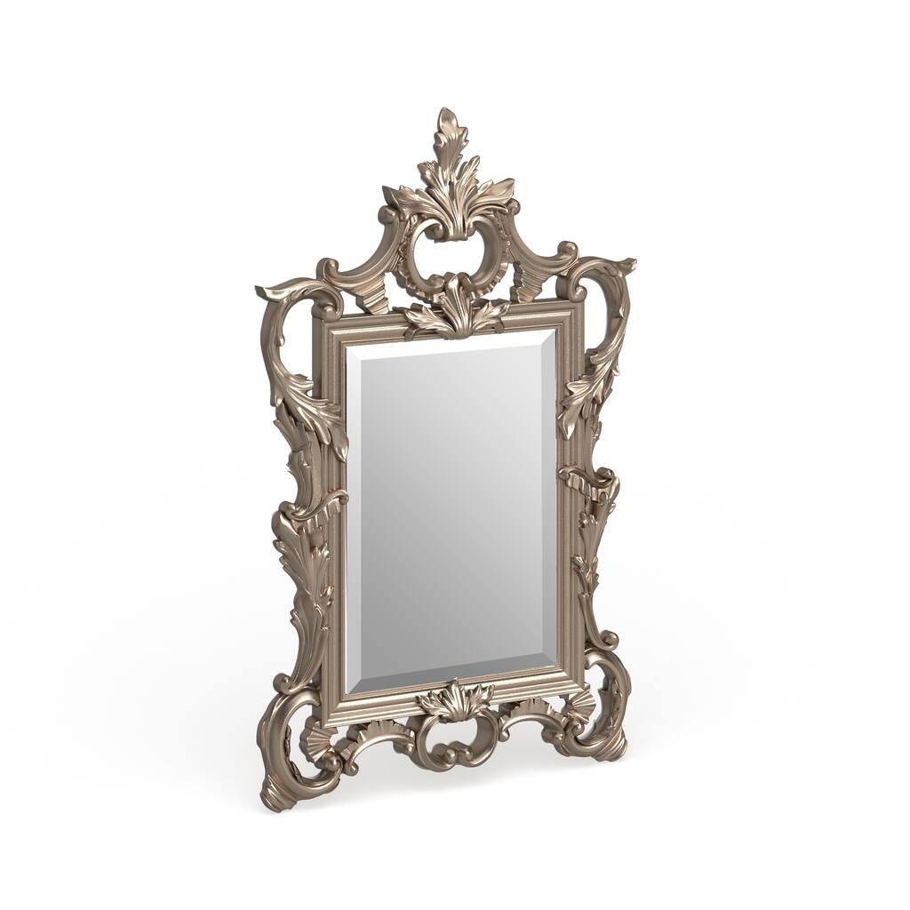 Allan Andrews Metallic Warm Silver Ornate Framed Wall & Accent Mirror - 30.75"H x 20"W