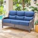 Option Brwon Wicker Blue Cushion