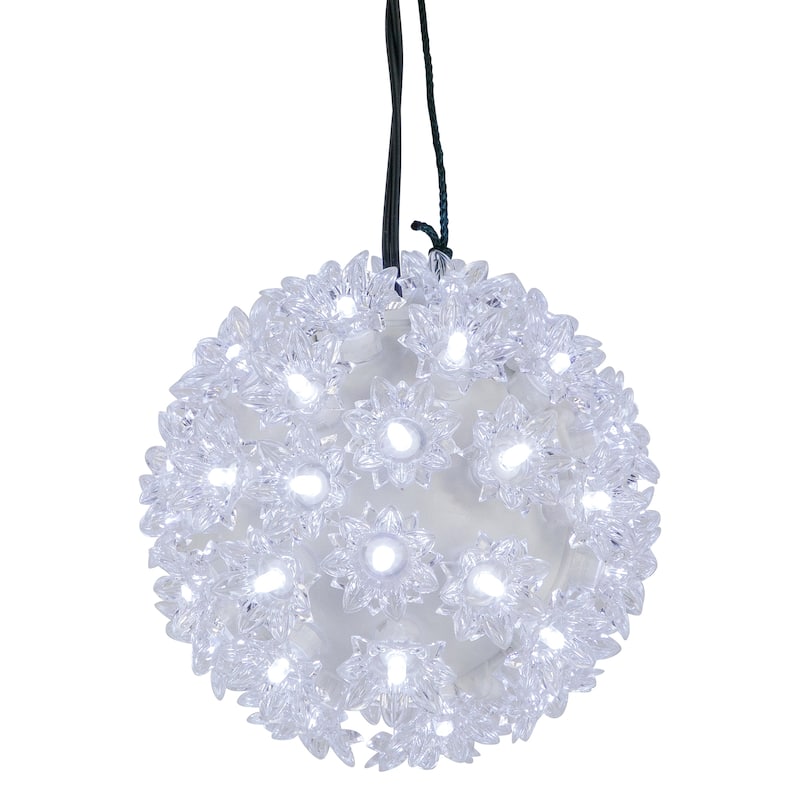 LED Lighted Hanging Starlight Sphere Outdoor Christmas Decoration- 6"