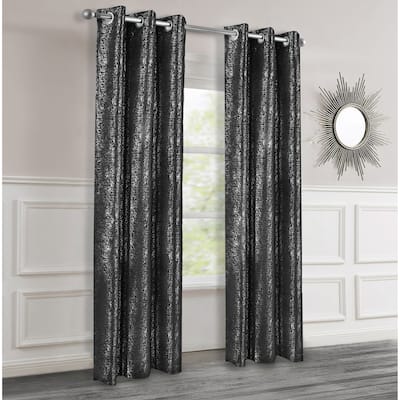 Dainty Home 2 Pack Artisinal 100% Blackout Grommet Curtain Panel Pair with 3D Lurex Texture