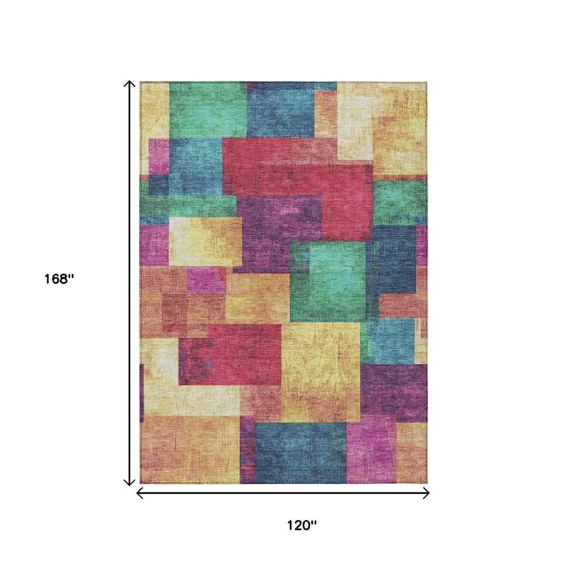 HomeRoots Geometric Traditional Rectangle Outdoor Rug
