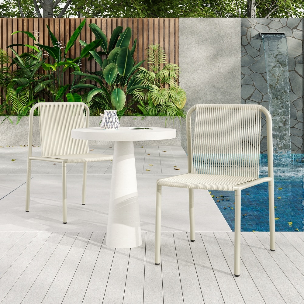 Christopher Knight Home - Burgess Space-Saving and Stylish Outdoor Stacking Dining Chairs