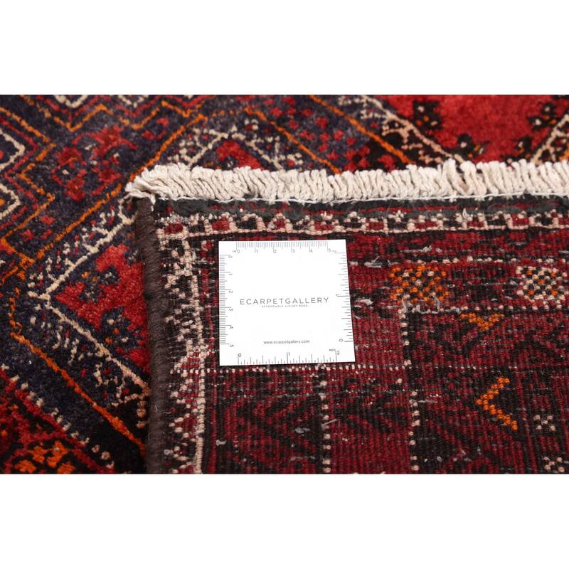ECARPETGALLERY Hand-knotted Baluch Red Wool Rug - 4'0 x 8'7