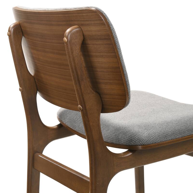 Lima Mid-Century Modern Wood Upholstered Dining Chairs - Set of 2