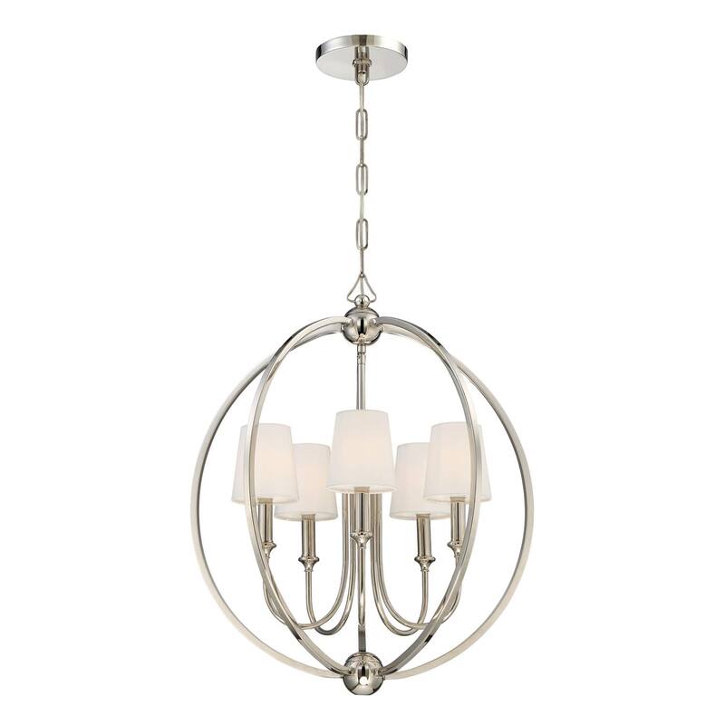 Crystorama Lighting Group Sylvan 5 Light 22-1/2" Wide Chandelier with - Polished Nickel