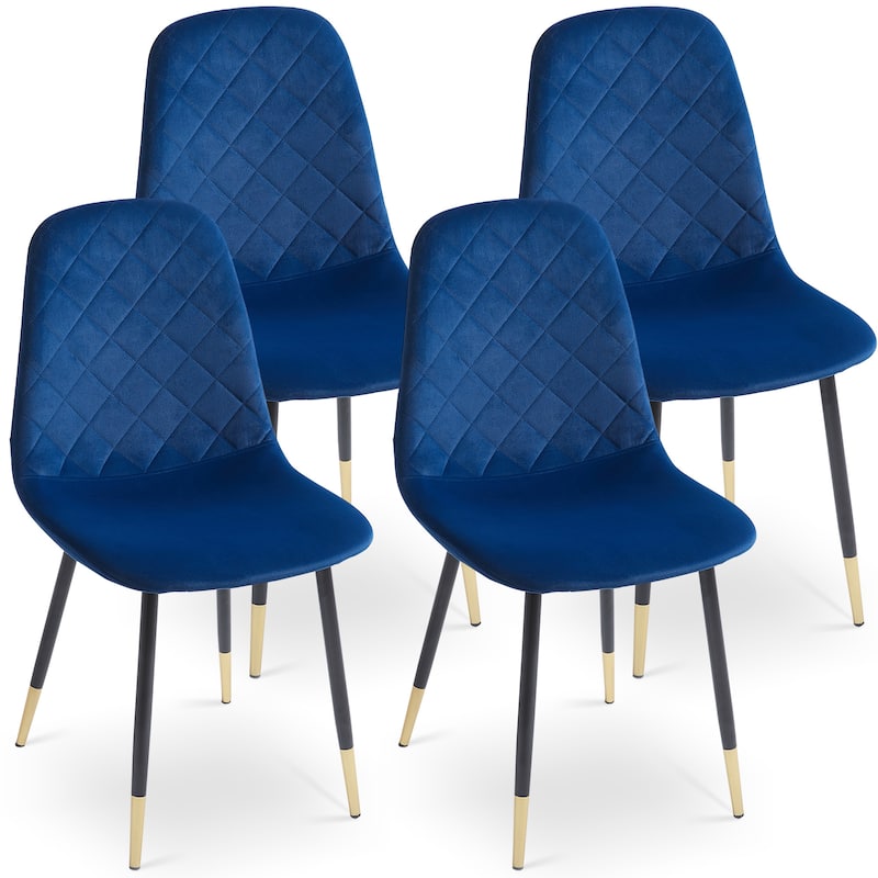Tufted Accent Chairs with Golden Color Metal Legs