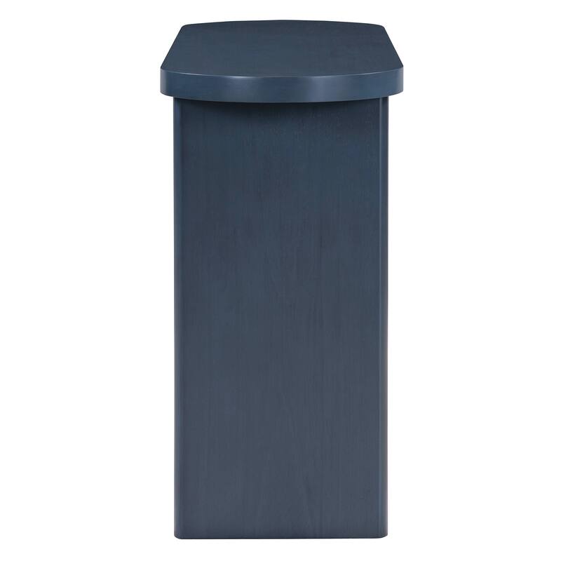 Elegant Minimalist Console Table with Rounded Edges and Sturdy Shelf Design for Entryway, Living Room(Navy)
