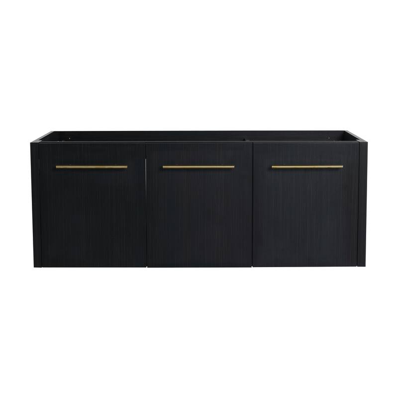 Modern Floating 24-Inch Bathroom Vanity Cabinet, Black Chestnut with Ample Storage, No Top Sink Included - 46.88in L Plywood - 46.88in L Black Chestnut